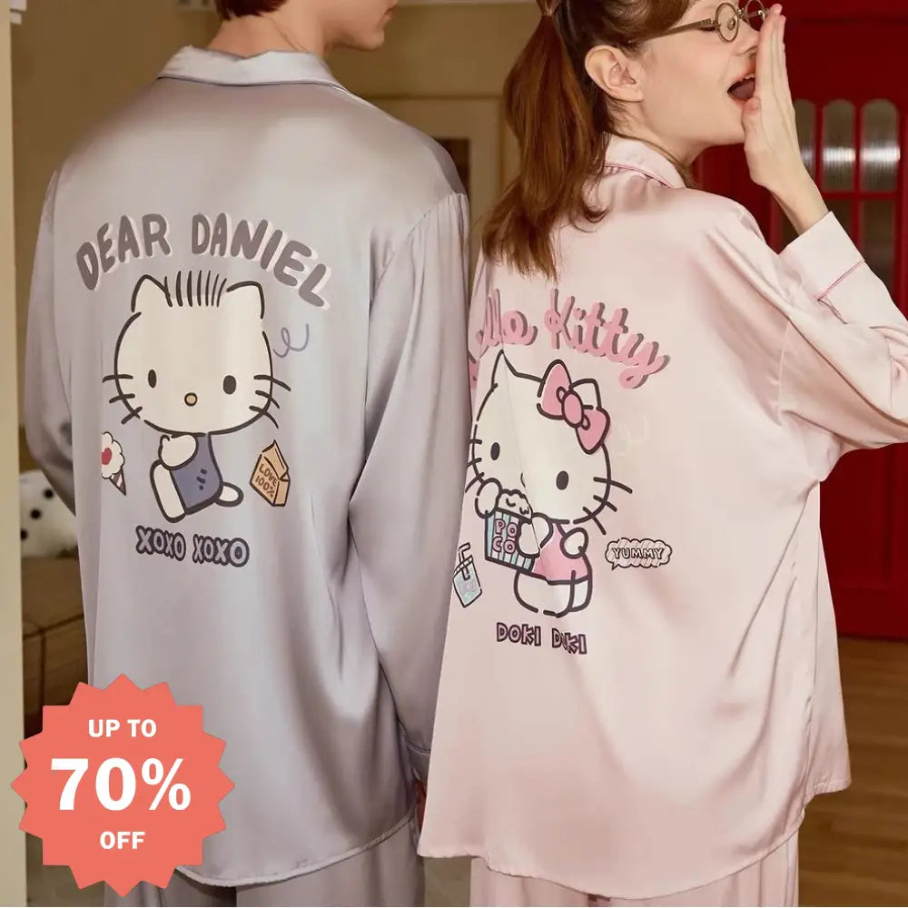 カップル パジャマ 長袖 アイスシルク ゆったりセット 外出可能 ルームウェア レディース 寝間着 プレゼント ペア お揃い ID3883 コーディネート＞ペアルック