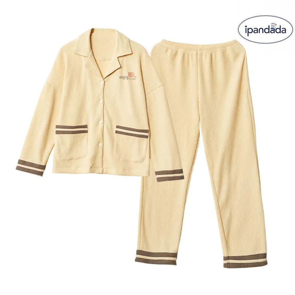 カップル パジャマ 長袖 春秋 韓国風 カジュアル 夫婦 冬用 ルームウェア セット ID3915