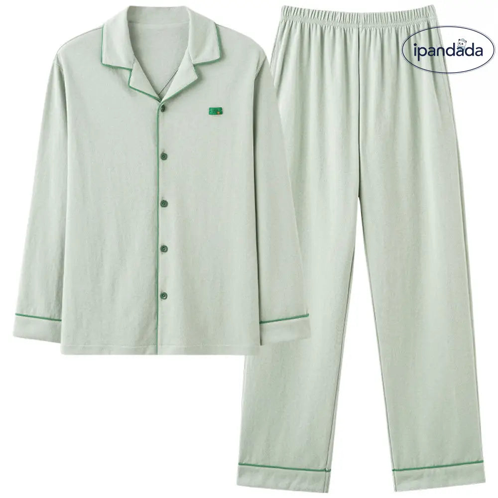カップル パジャマ 長袖 長ズボン シンプル ゆったり カジュアル 大きめ ホームウェア セット ID4131
