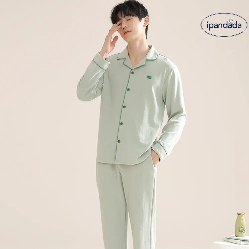 カップル パジャマ 長袖 長ズボン シンプル ゆったり カジュアル 大きめ ホームウェア セット ID4131