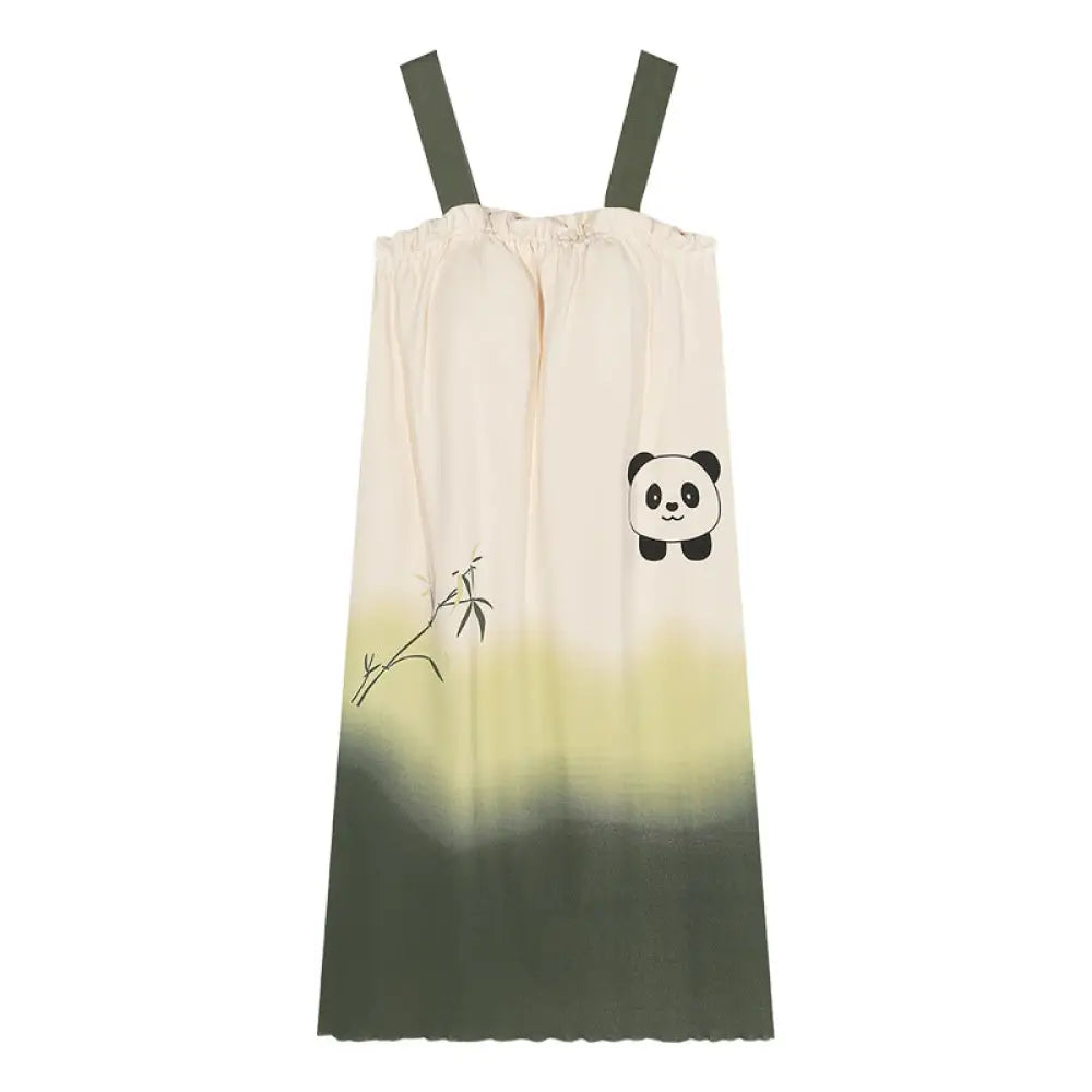 ID1035 カップル パンダ柄 パジャマセット 夏用 胸当て付き 半袖＆ワンピース ゆったり おうちデートコーデ レディース / M カップル＞セットアップ