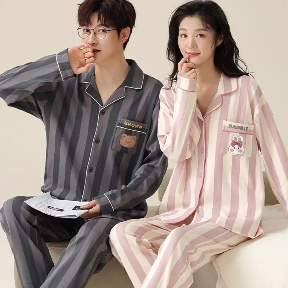 カップル ペア セット パジャマ 秋 可愛い クマ うさぎ ペア ルームウェア 結婚祝い パジャマ おそろい メンズ レディース 春 プレゼント カップル＞セットアップ