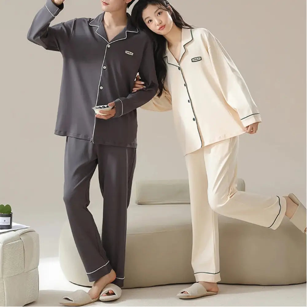 カップル 新作 パジャマ 春秋冬 長袖 カジュアル レディースセット ホームウェア ID4086