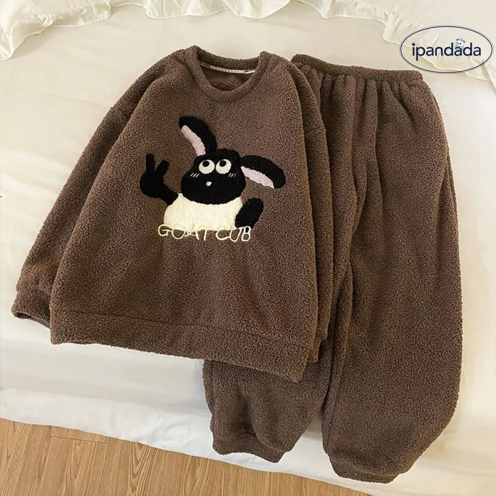 カップル用 フリース パジャマ レディース 冬 熊猫 大きいサイズ メンズ コーラル フリース 保温 ルームウェア セット ID2910