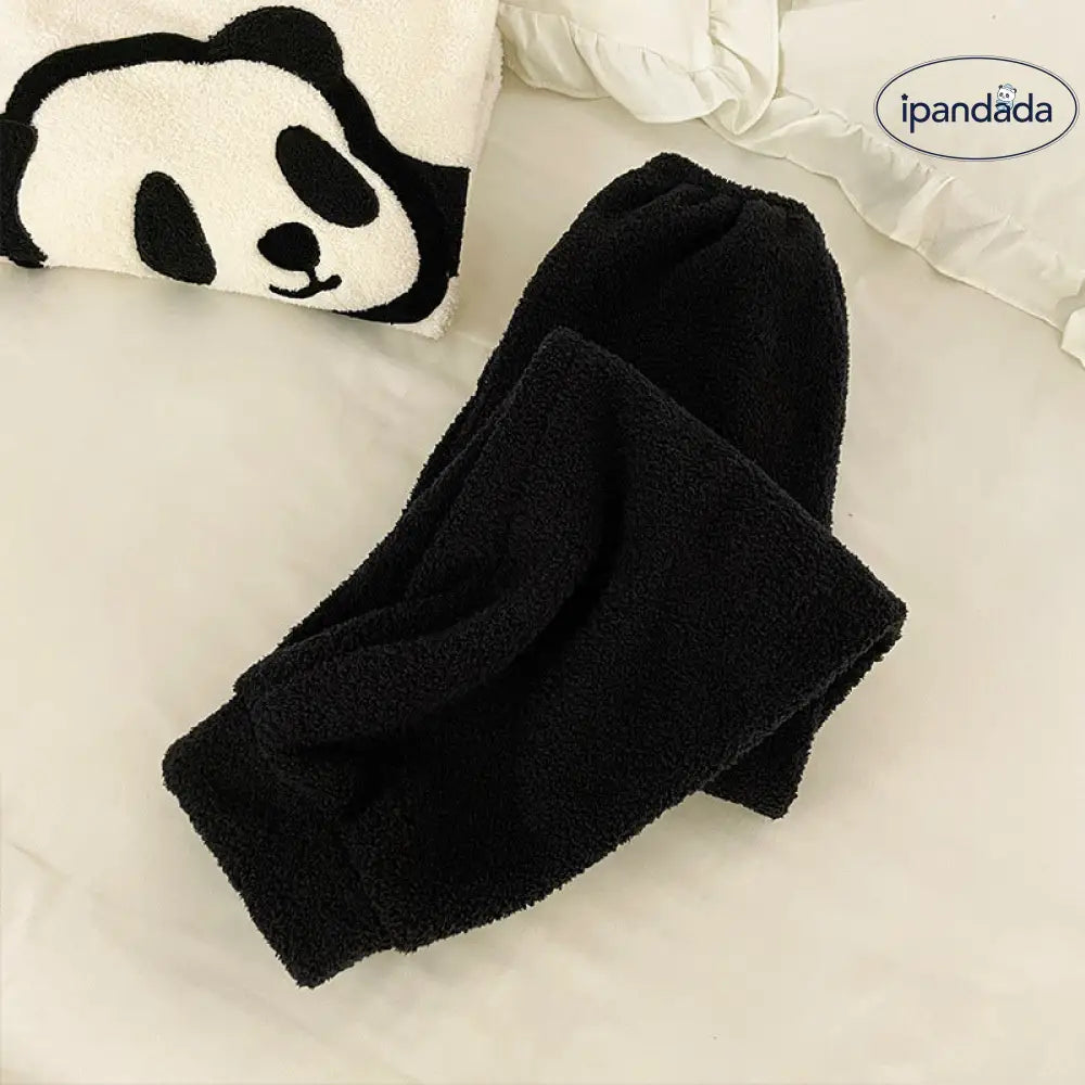 カップル用 フリース パジャマ レディース 冬 熊猫 大きいサイズ メンズ コーラル フリース 保温 ルームウェア セット ID2910