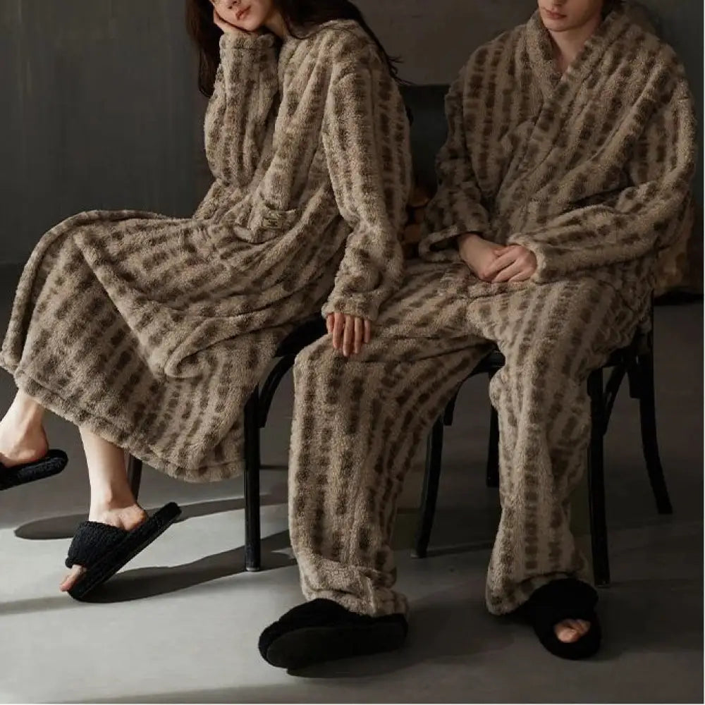 カップル用 パジャマ 秋冬 コーラルフリース 厚手 レディース フランネル 長袖 セット メンズ 冬 ID3650