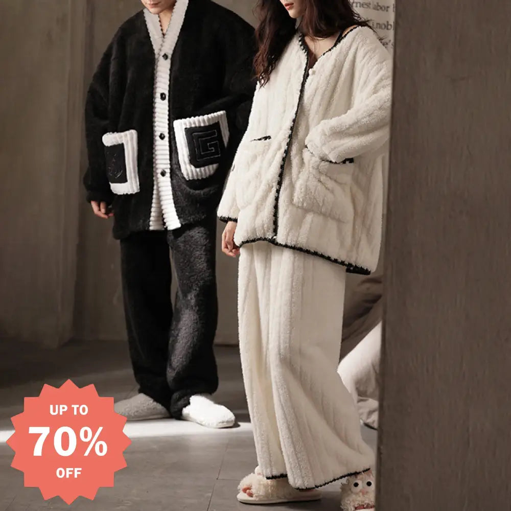 カップル用 パジャマ レディース 冬 新作 カーディガン 長袖 サンゴフリース 厚手 保温 メンズ ジュニア ルームウェア ID3711