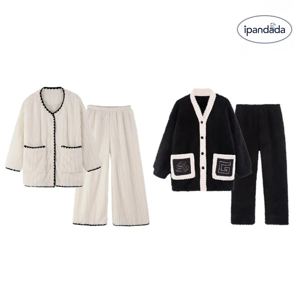 カップル用 パジャマ レディース 冬 新作 カーディガン 長袖 サンゴフリース 厚手 保温 メンズ ジュニア ルームウェア ID3711