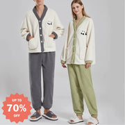 カップルパジャマ レディース 冬用 コーラルフリース 厚手 ルームウェア フェルト カートゥーン パンダ カップル パジャマ セット カップル クリスマス ギフト ID3574 コーディネート＞ペアルック