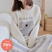 カートゥーン かわいい パジャマ レディース 保温 ハーフフリース 秋冬用 サンゴフリース 外出可能 部屋着 セットアップ ID2544