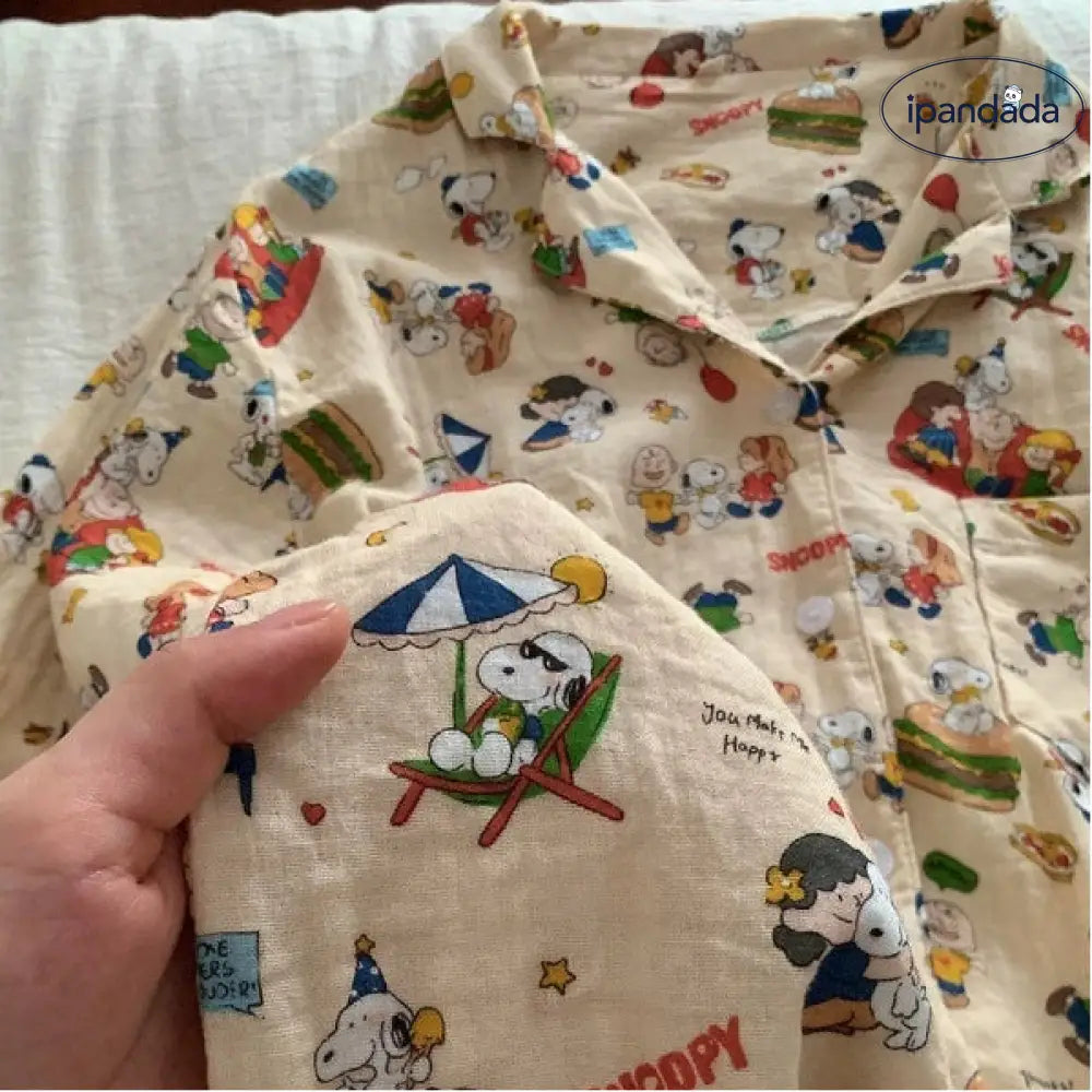 カートゥーン かわいい スヌーピー プリント 長袖 パジャマ レディース 春秋 ゆったり 可愛い ルームウェア セット ID3947