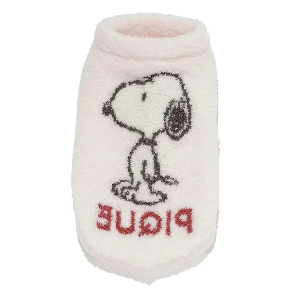 カートゥーン ネコ 犬 ペット 小型動物 快適 服 ソフト ふわふわ 半分 フリース ID2863 ホワイト / S