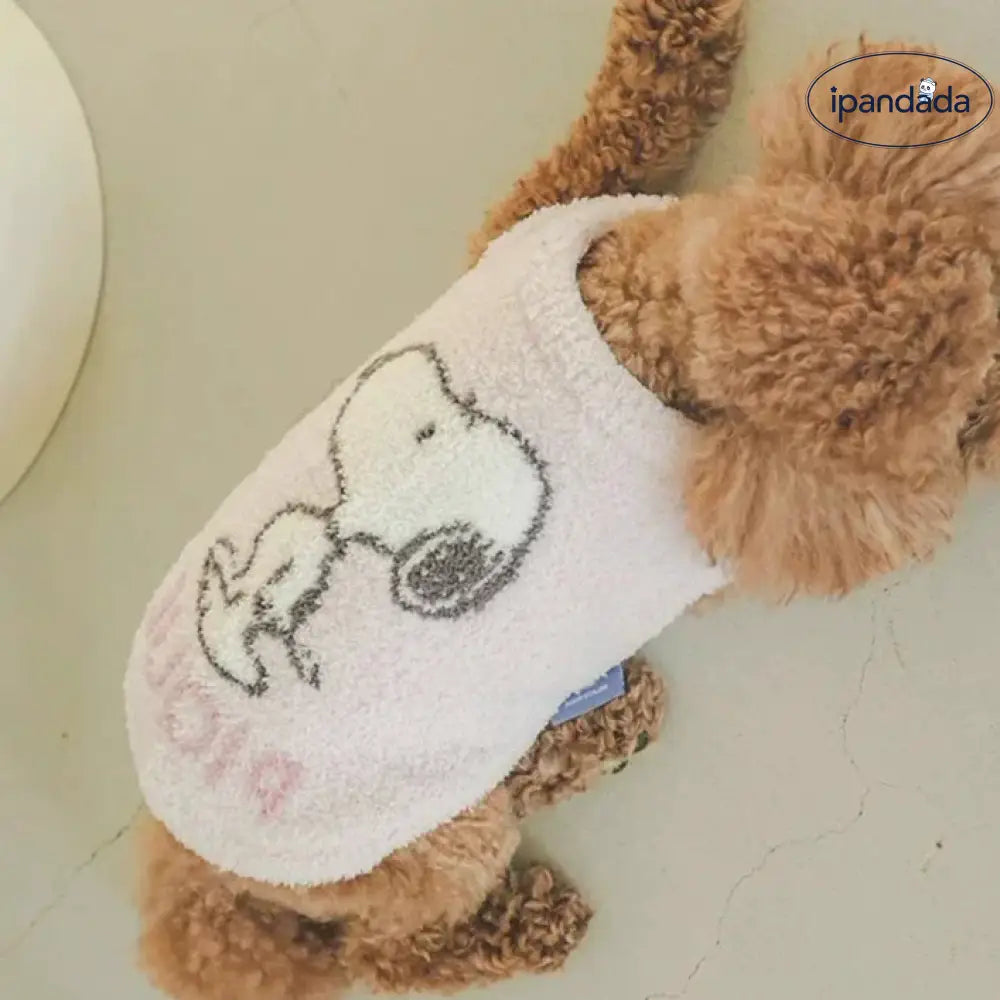 カートゥーン ネコ 犬 ペット 小型動物 快適 服 ソフト ふわふわ 半分 フリース ID2863