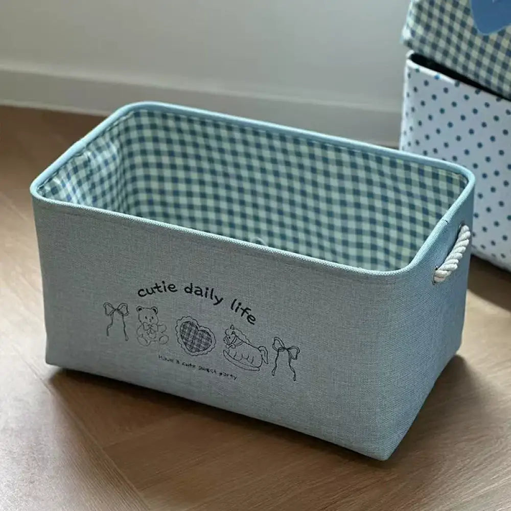カートゥーン 折りたたみ式 厚手 ファブリック 収納バスケット 服 おもちゃ 収納ボックス 寮用 車載 お菓子 デスクトップ 収納ボックス ID2075 タイプ① インテリア雑貨>収納雑貨