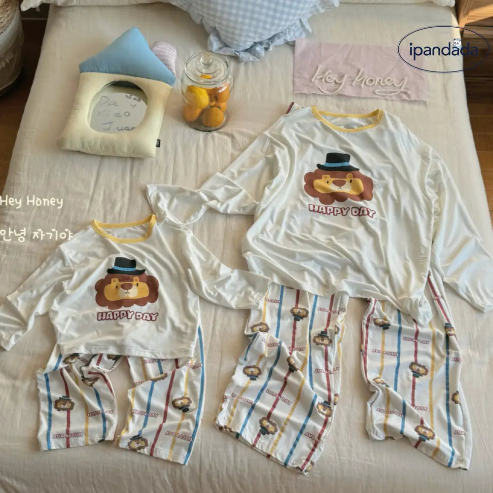 ID478 カートーン 親子パジャマ ルームウェア セット 春 秋 男女兼用 セット 柔らか かわいい 綿感 ルームウェア タイプ⑥ / 90cm ベビー＆キッズ＞キッズ