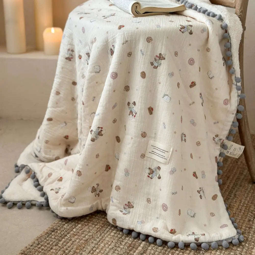 かわいい ボールボール ガーゼ フリース 小さな 毛布 ベビー 移動用 毛布 オフィス 保温 冬季 フリース ID3220 タイプ③ / 120*150cm