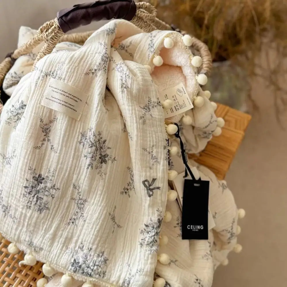 かわいい ボールボール ガーゼ フリース 小さな 毛布 ベビー 移動用 毛布 オフィス 保温 冬季 フリース ID3220 タイプ④ / 120*150cm