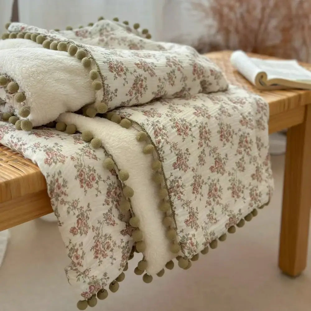 かわいい ボールボール ガーゼ フリース 小さな 毛布 ベビー 移動用 毛布 オフィス 保温 冬季 フリース ID3220 タイプ⑤ / 120*150cm