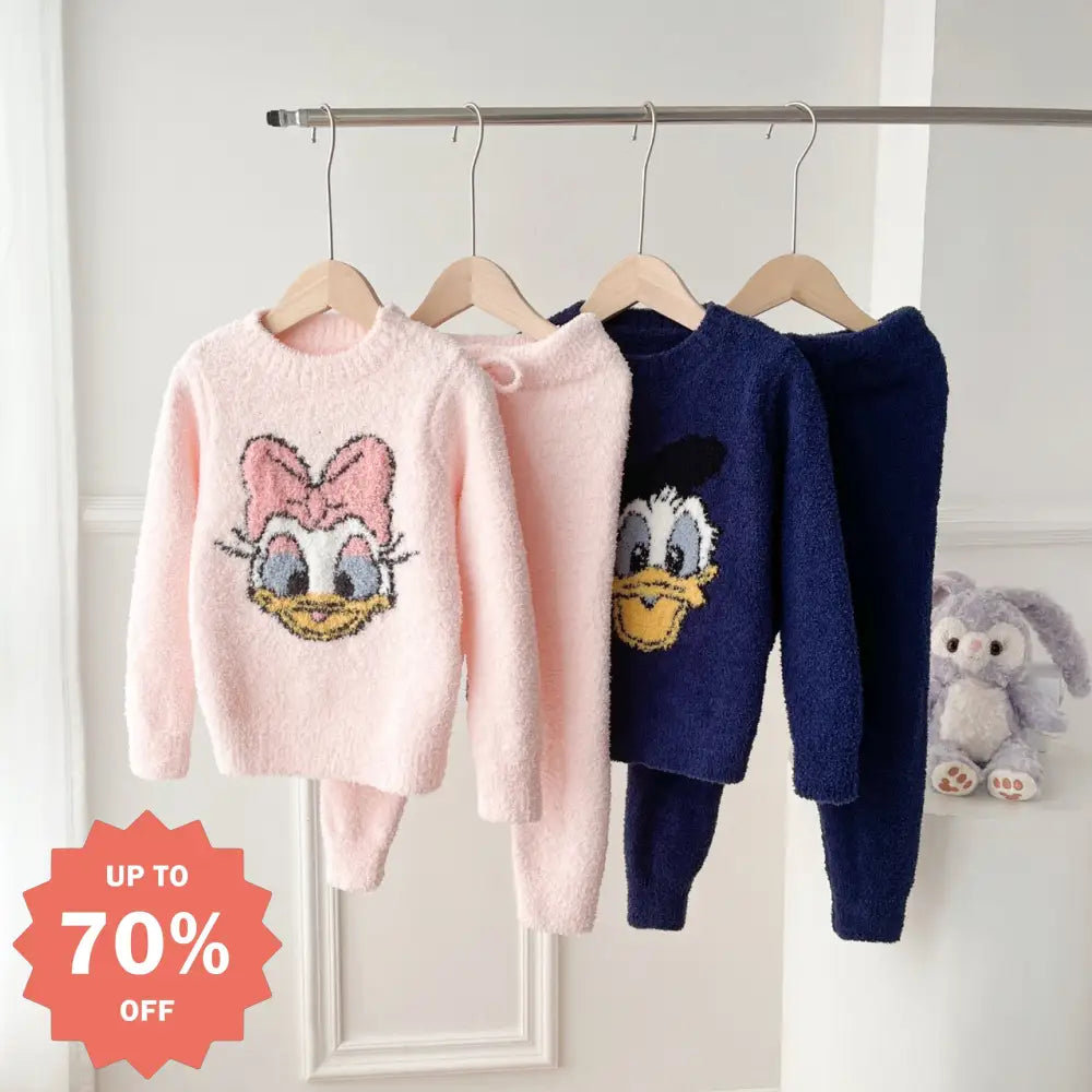かわいい デイジー ドナルドダック 親子 男女 子供 ふわふわ ホームウェア パジャマ セットアップ 卸売り 暖かい 柔らかい 快適 おしゃれ ルームウェア 自宅用  ID2931
