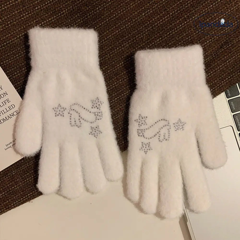 かわいい 分指付き ふわふわ 手袋 女性用 秋冬 シーズン 厚手 保温 学生用 アウトドア 自転車用 トレンディ ID2591