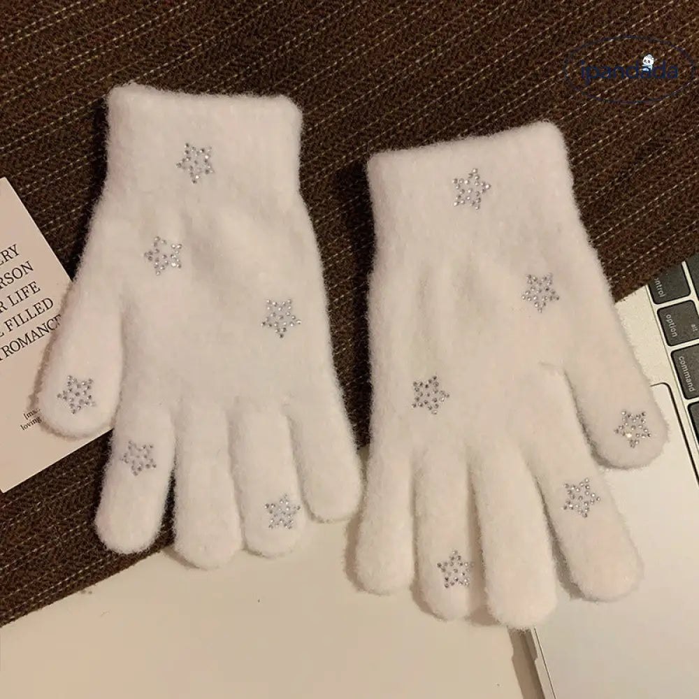 かわいい 分指付き ふわふわ 手袋 女性用 秋冬 シーズン 厚手 保温 学生用 アウトドア 自転車用 トレンディ ID2591