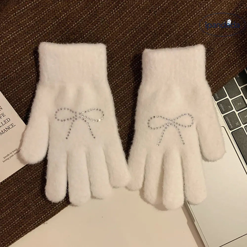かわいい 分指付き ふわふわ 手袋 女性用 秋冬 シーズン 厚手 保温 学生用 アウトドア 自転車用 トレンディ ID2591