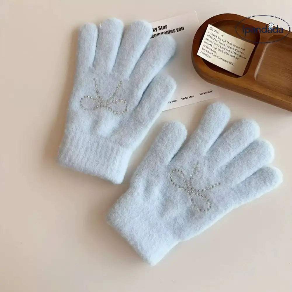 かわいい 分指付き ふわふわ 手袋 女性用 秋冬 シーズン 厚手 保温 学生用 アウトドア 自転車用 トレンディ ID2591