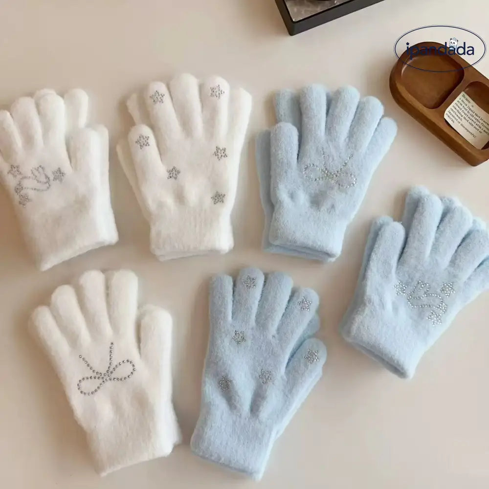 かわいい 分指付き ふわふわ 手袋 女性用 秋冬 シーズン 厚手 保温 学生用 アウトドア 自転車用 トレンディ ID2591