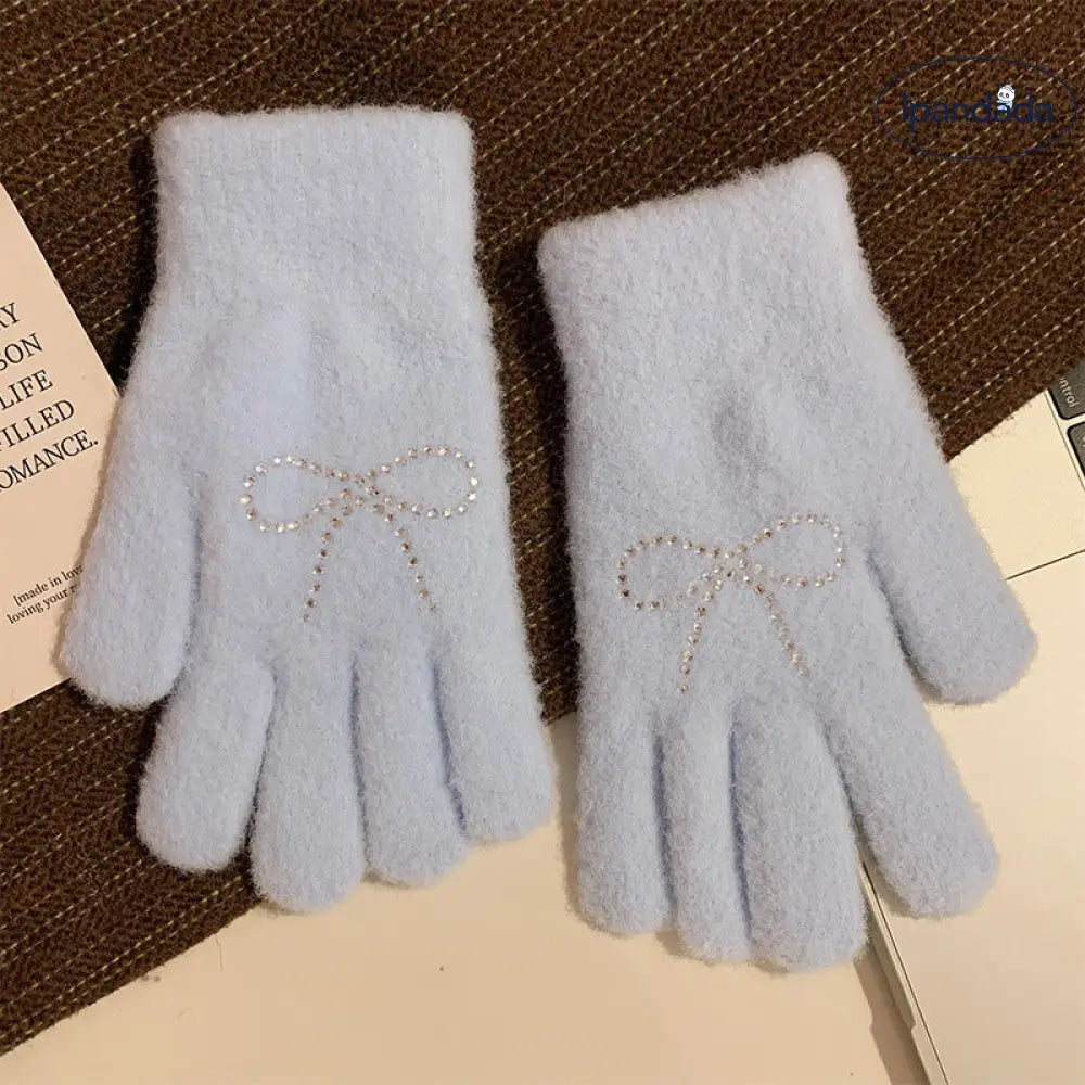 かわいい 分指付き ふわふわ 手袋 女性用 秋冬 シーズン 厚手 保温 学生用 アウトドア 自転車用 トレンディ ID2591