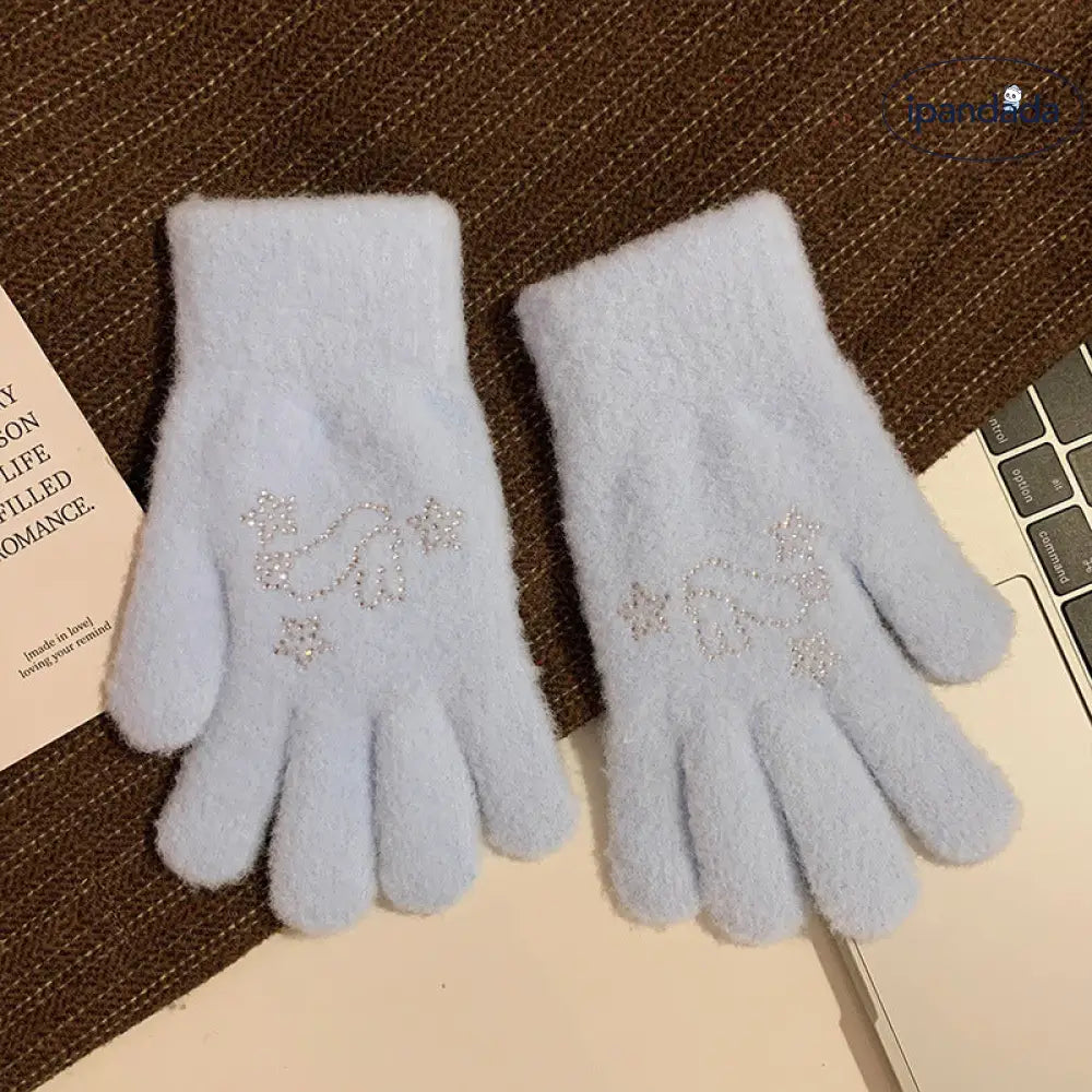 かわいい 分指付き ふわふわ 手袋 女性用 秋冬 シーズン 厚手 保温 学生用 アウトドア 自転車用 トレンディ ID2591