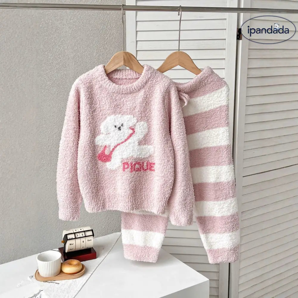 かわいい フリース 子供 男女兼用 ホームウェア パジャマ セットアップ 暖かい 柔らかい 保温 快適 おしゃれ ルームウェア 自宅用 リラックス 着心地 ナチュラル ゆったり ファミリー キッズ ジュニア ベビー ID2928