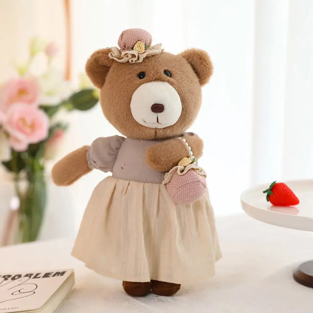 かわいい カップル ウサギ ぬいぐるみ おもちゃ ぬいぐるみ 子供 女の子 バレンタイン プレゼント 誕生日 プレゼント ID3789 ブラウン女性 クマ 28cm