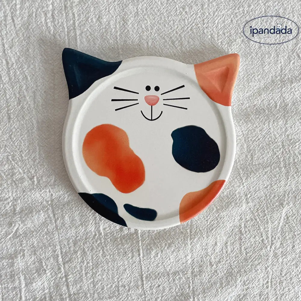 かわいい カートゥーン 猫の吸水コースター 少女 動物 セラミック 防熱 防滑 耐熱 ティーカップ コースター ID2156