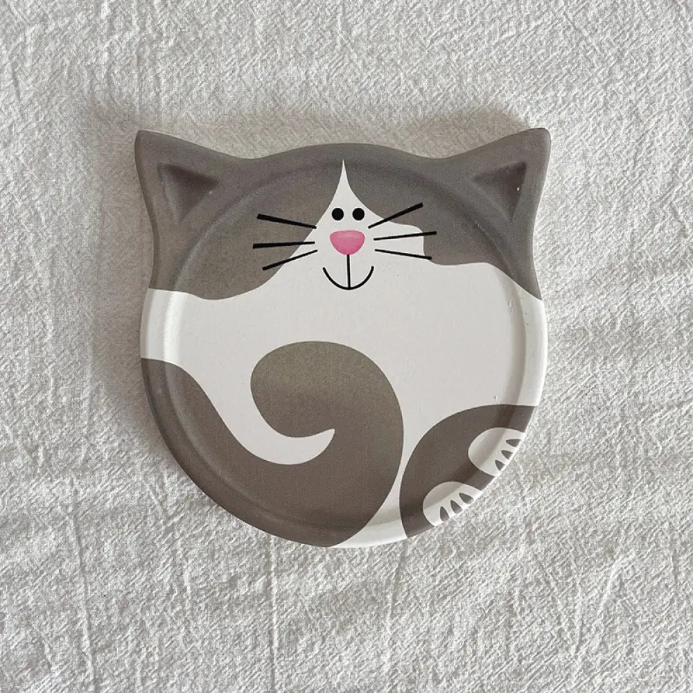かわいい カートゥーン 猫の吸水コースター 少女 動物 セラミック 防熱 防滑 耐熱 ティーカップ コースター ID2156 タイプ③ インテリア雑貨>その他