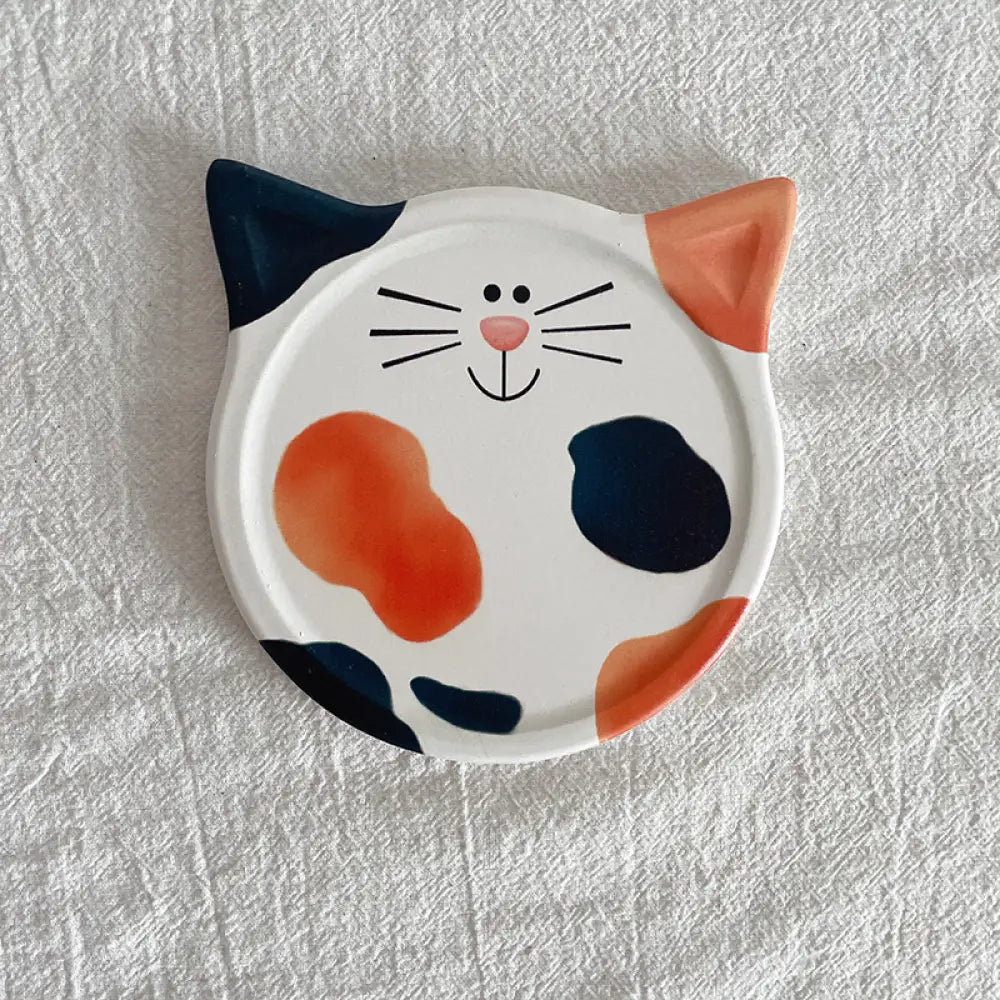 かわいい カートゥーン 猫の吸水コースター 少女 動物 セラミック 防熱 防滑 耐熱 ティーカップ コースター ID2156 タイプ④ インテリア雑貨>その他