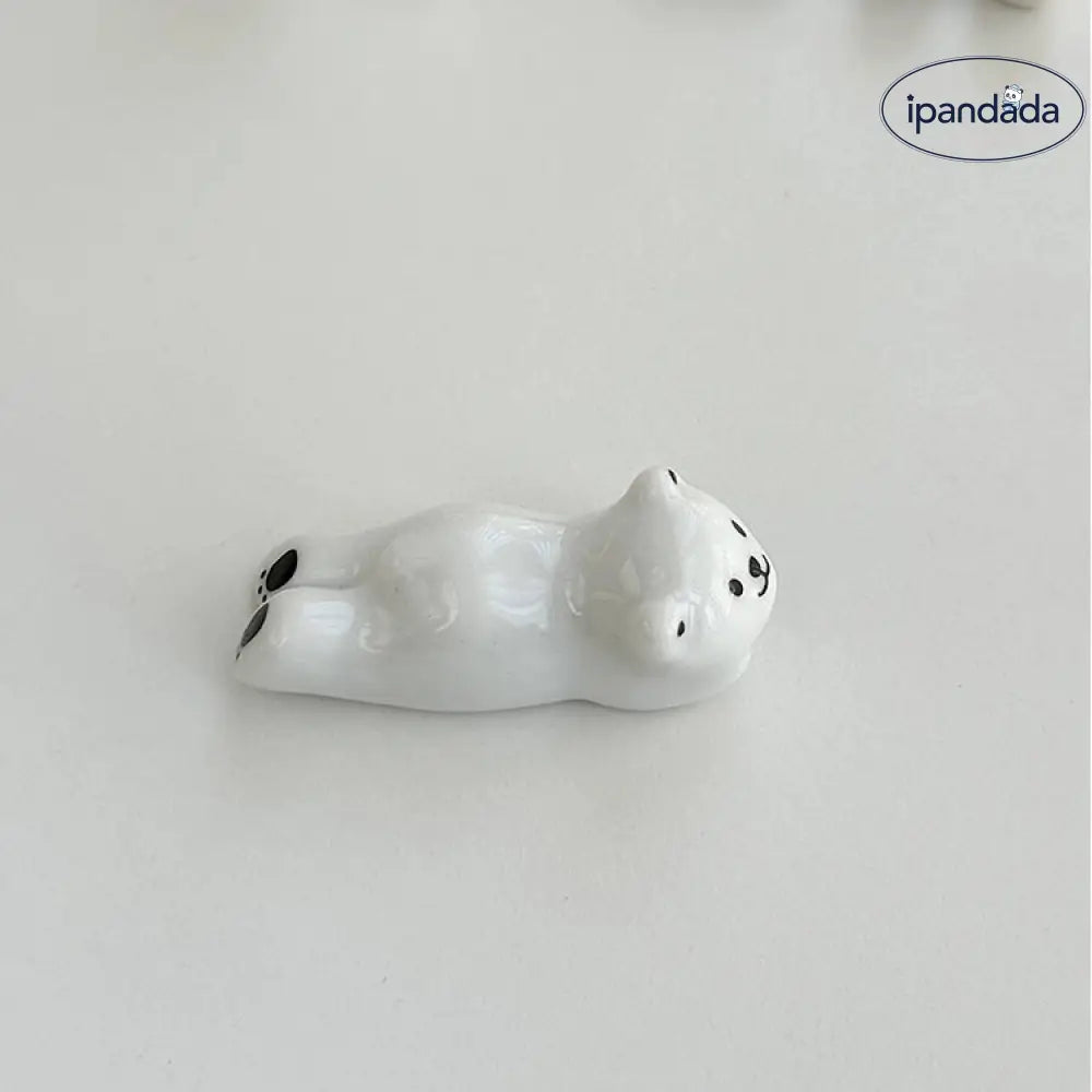 かわいい クリスマス帽子 白くま テーブル デコレーション セラミック 箸置き フォーク スプーン ホルダー ID2047