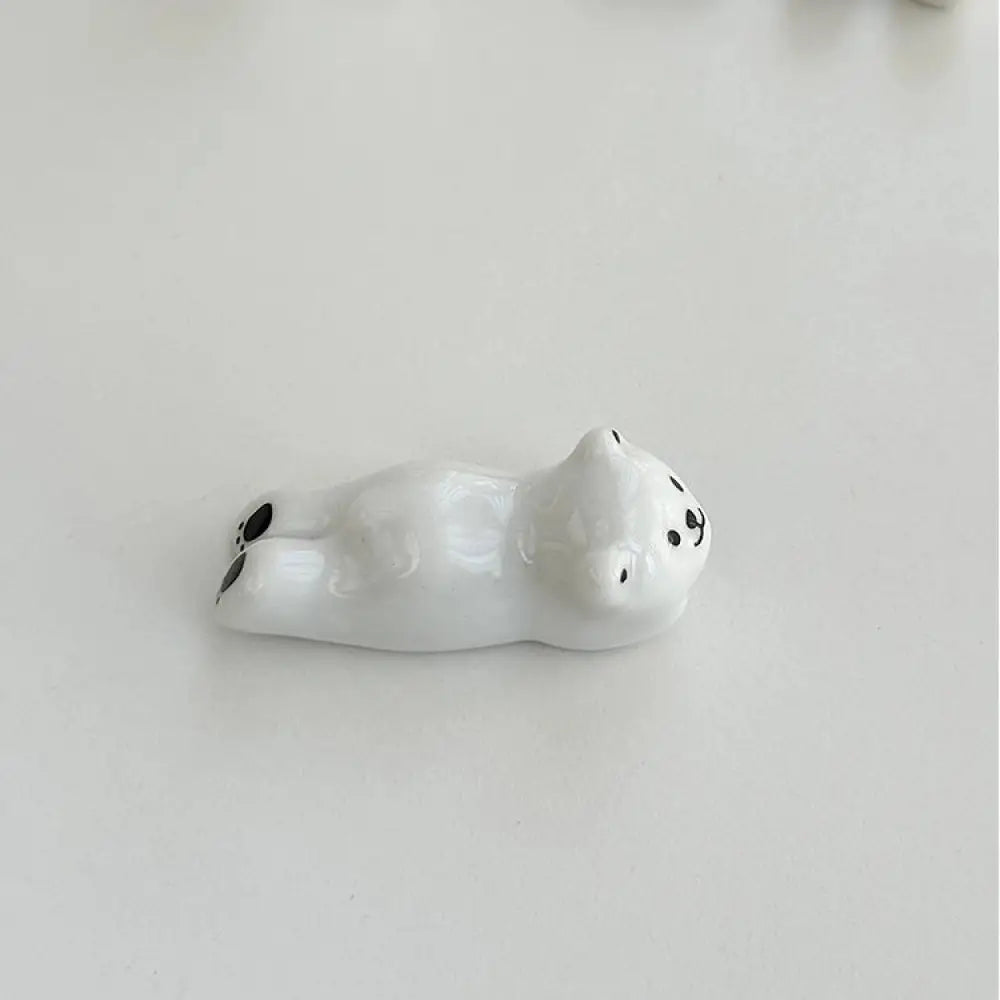 かわいい クリスマス帽子 白くま テーブル デコレーション セラミック 箸置き フォーク スプーン ホルダー ID2047 タイプ① インテリア雑貨>その他