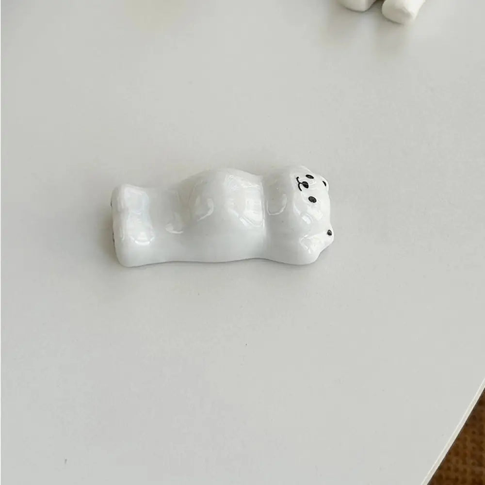 かわいい クリスマス帽子 白くま テーブル デコレーション セラミック 箸置き フォーク スプーン ホルダー ID2047 タイプ③ インテリア雑貨>その他