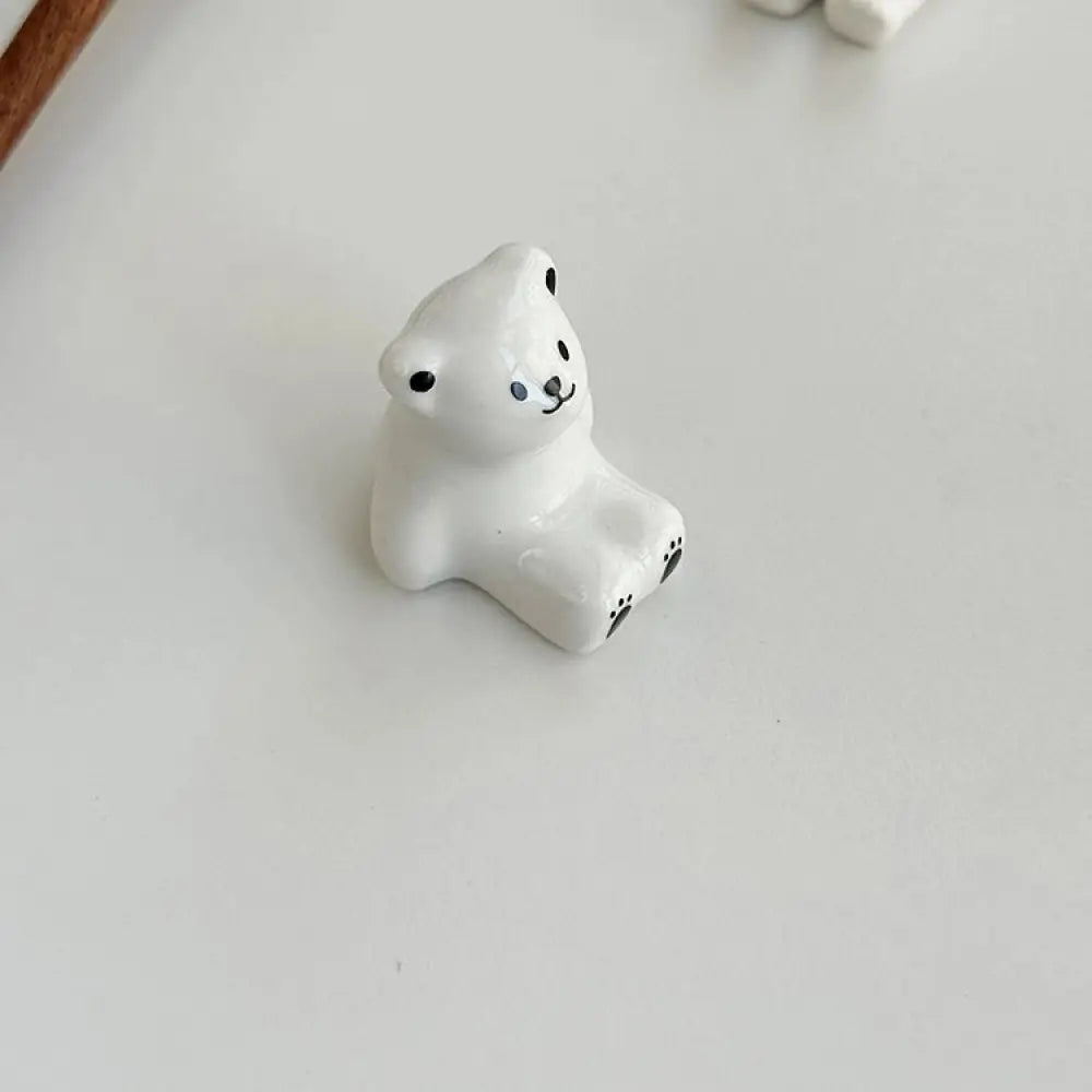 かわいい クリスマス帽子 白くま テーブル デコレーション セラミック 箸置き フォーク スプーン ホルダー ID2047 タイプ② インテリア雑貨>その他