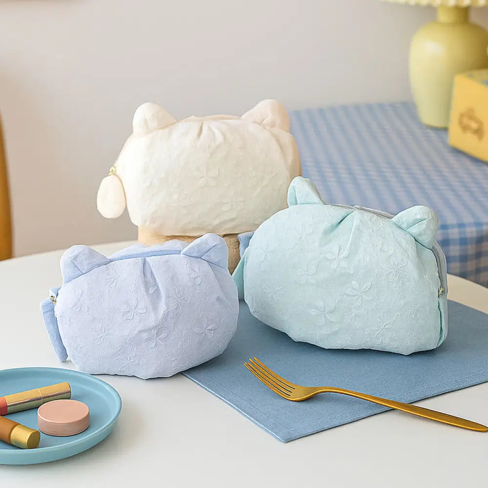 かわいい 猫ちゃんミニ 化粧ポーチ 女性用 携帯式 旅行必需品 洗面用具 衣類収納ポーチ ID2590