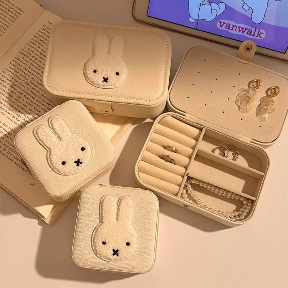 かわいい ミッフィーウサギ ジュエリーボックス レディース 大容量 便利 耳ピアス イヤリング 指輪 ネックレス 収納ボックス 手飾り用品ケース ID2641