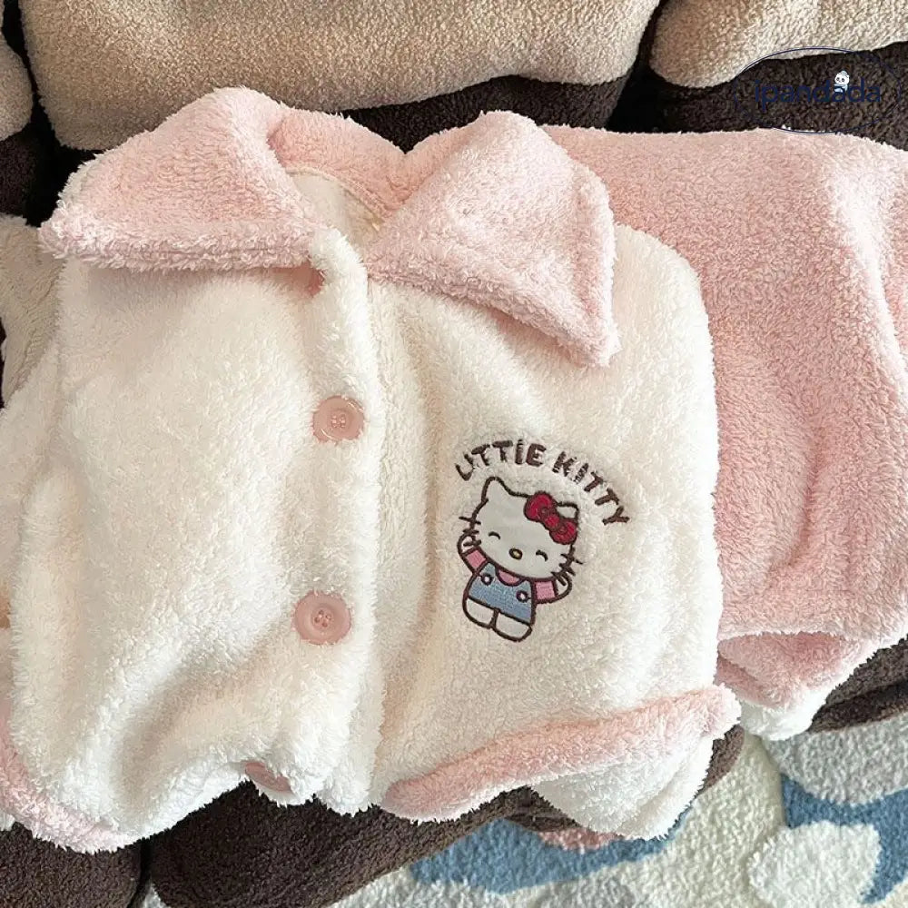 かわいい パジャマ レディース 秋冬 ターンダウンカラー 長袖 パンツ ネットレッド ふわふわ キャラクター ホームウェア セットアップ 暖かい 柔らかい 保温 快適 おしゃれ ルームウェア 自宅用 リラックス 着心地 ID2660