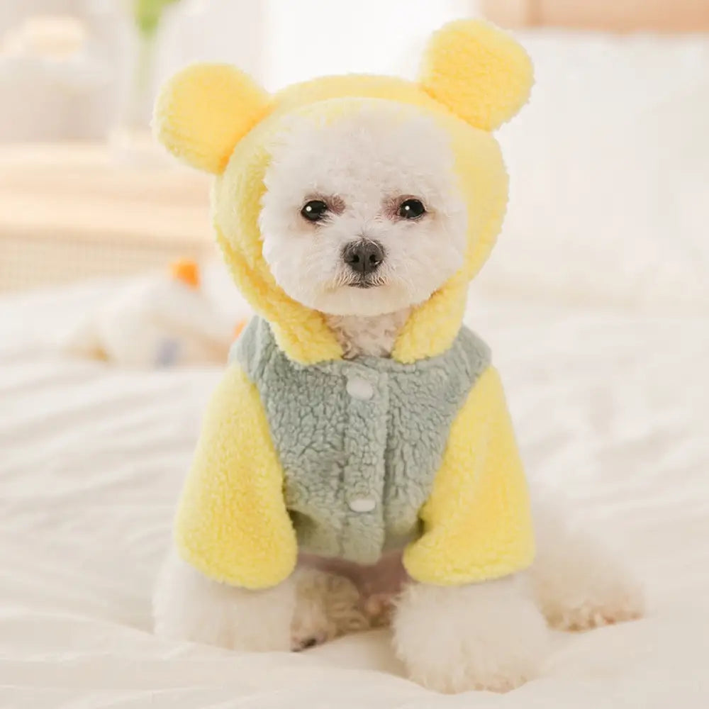 かわいい ペット 秋冬用 小型犬 フード付き コットンジャケット テディベア ビションフリーゼ チワワ 冬季用 犬服 冬バージョン ID2455