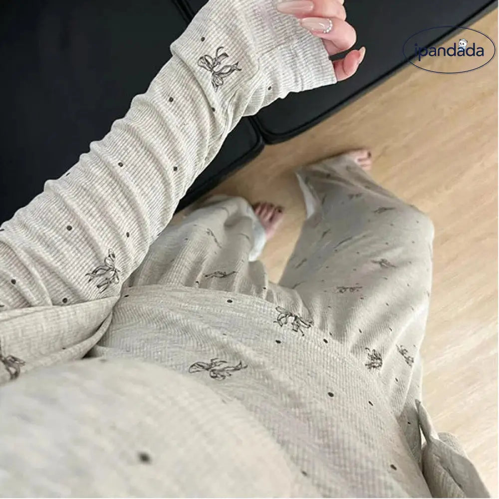 かわいい リボン キャミソール パジャマ レディース もこもこ ルームウェア 上下セット 春秋 長袖 ルームウェア 3点セット 外出可能 ID3878 レディース＞セットアップ