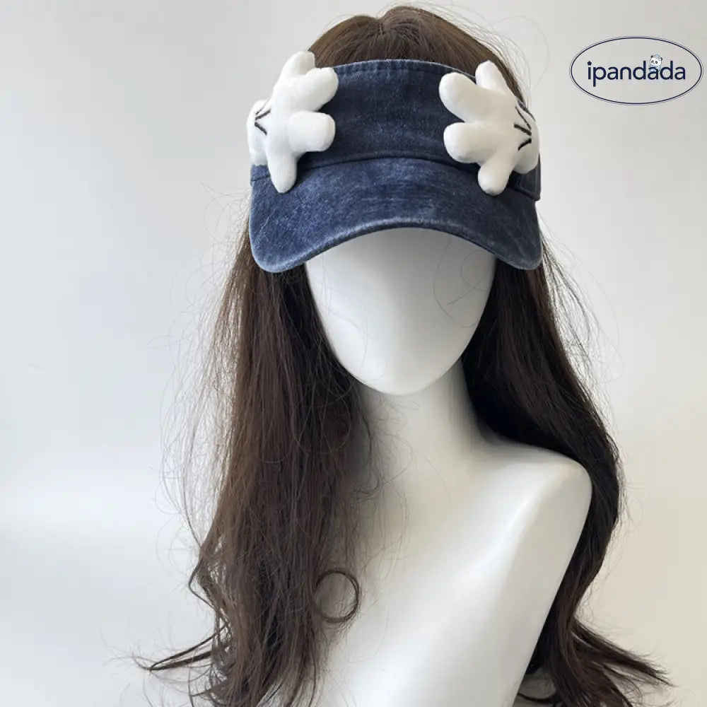ID1534 かわいい  顔を覆う 空トップ ハット レディース ウォッシュドデニム 夏用 アウトドア 日焼け防止 休暇用 サンハット