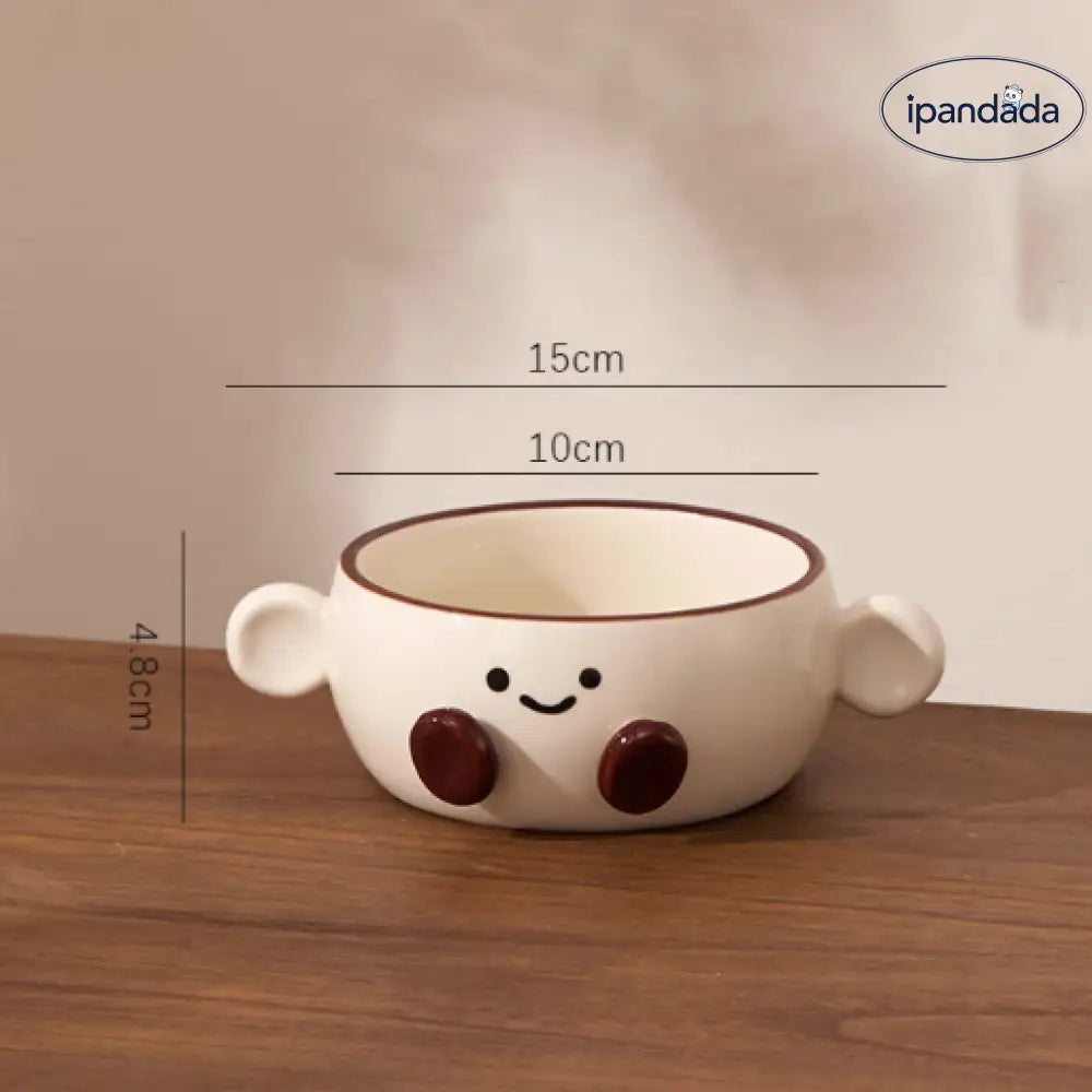 ID1212 かわいいココアビーンズ浮き彫り 陶器食器セット ご飯茶碗・マグカップ・プレート レンジ/食洗機対応 ギフトに最適 写真通り③ インテリア雑貨＞その他