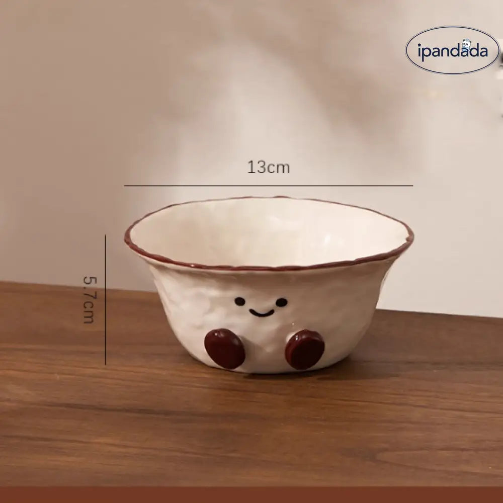 ID1212 かわいいココアビーンズ浮き彫り 陶器食器セット ご飯茶碗・マグカップ・プレート レンジ/食洗機対応 ギフトに最適 写真通り④ インテリア雑貨＞その他