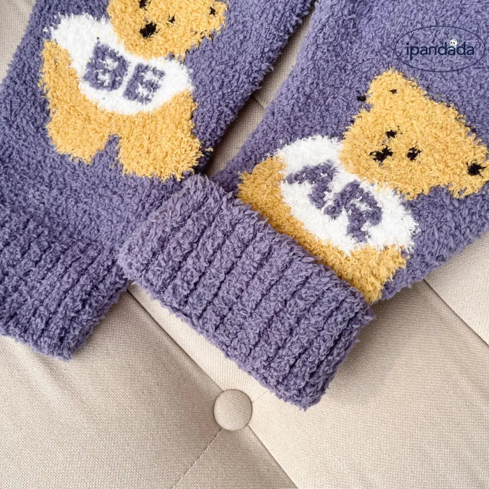 かわいいクマ フリース 秋冬 厚手 子供 男の子 ルームウェア パジャマ セット ID2985