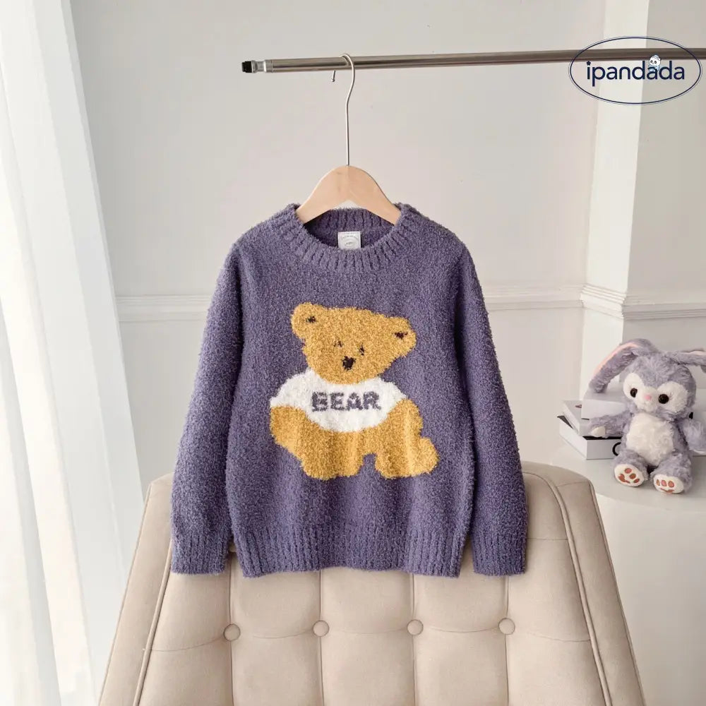 かわいいクマ フリース 秋冬 厚手 子供 男の子 ルームウェア パジャマ セット ID2985