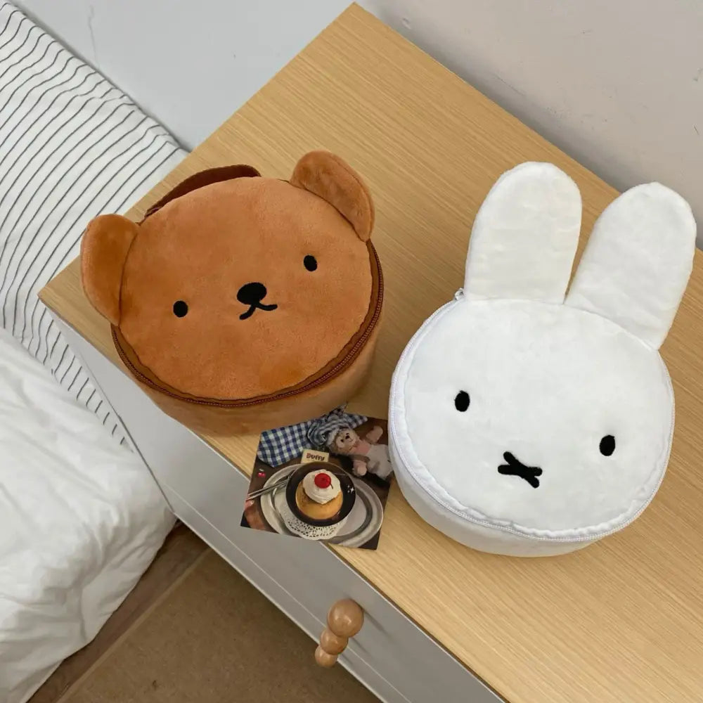 可愛い フリース 収納 バッグ 旅行 大容量 ハンドバッグ 化粧品バッグ 小物入れ 収納ポーチ ID2872